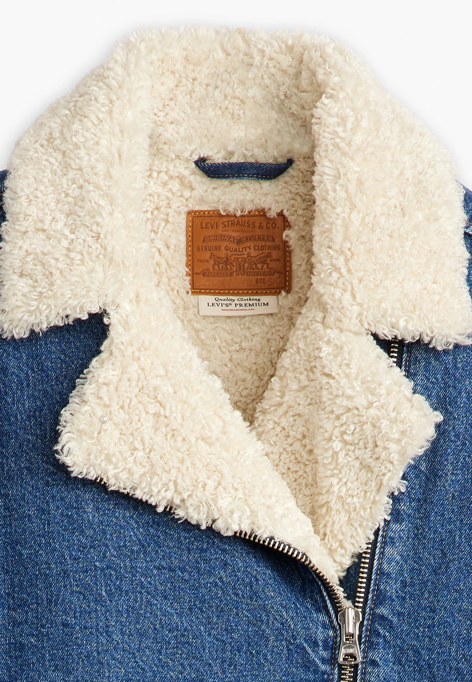 Levi's Sherpa Trucker Jacket Mujer — Azul Medio