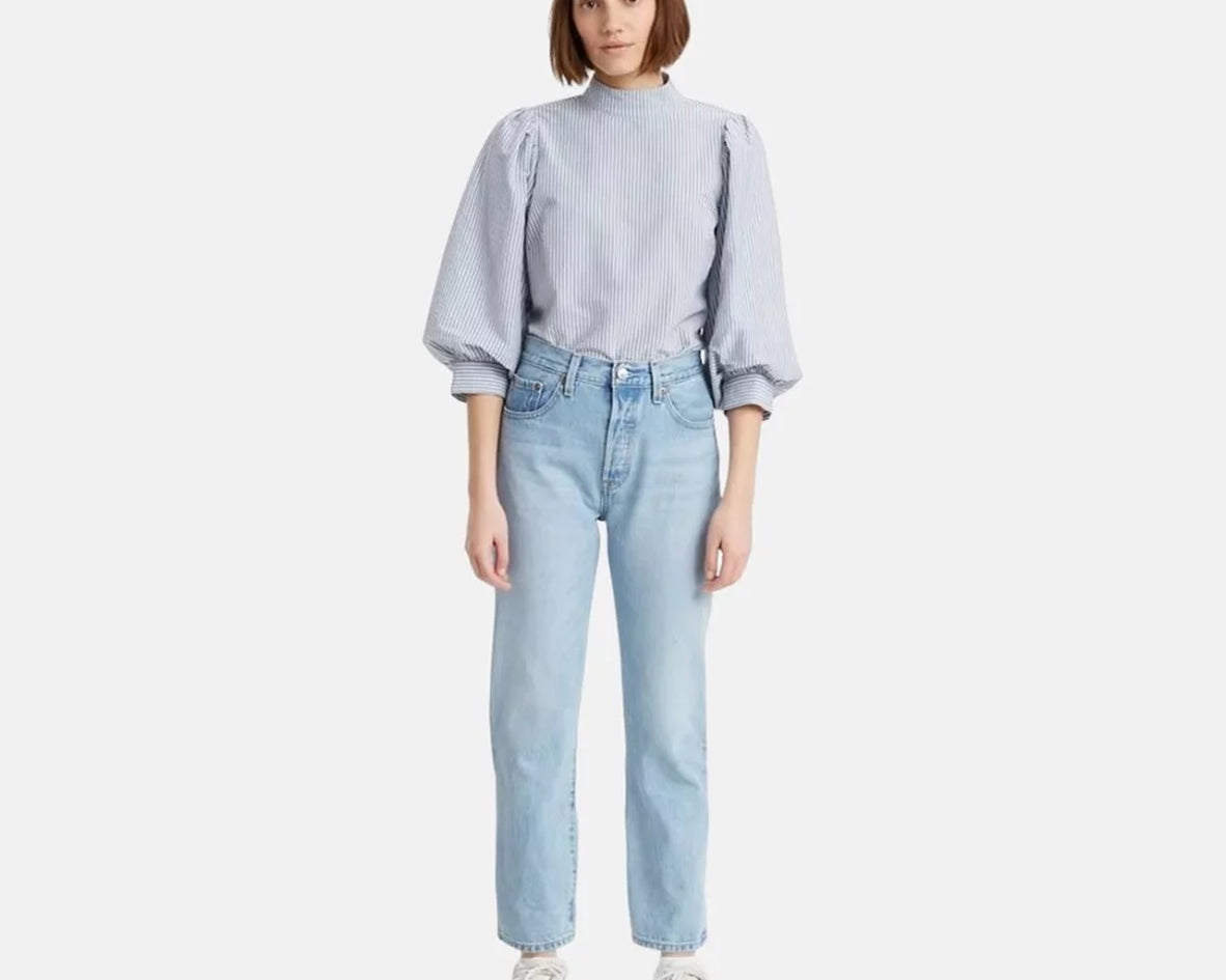 Levi’s 501 CROP LIGHT INDIGO - WORN I - Talla 27-29