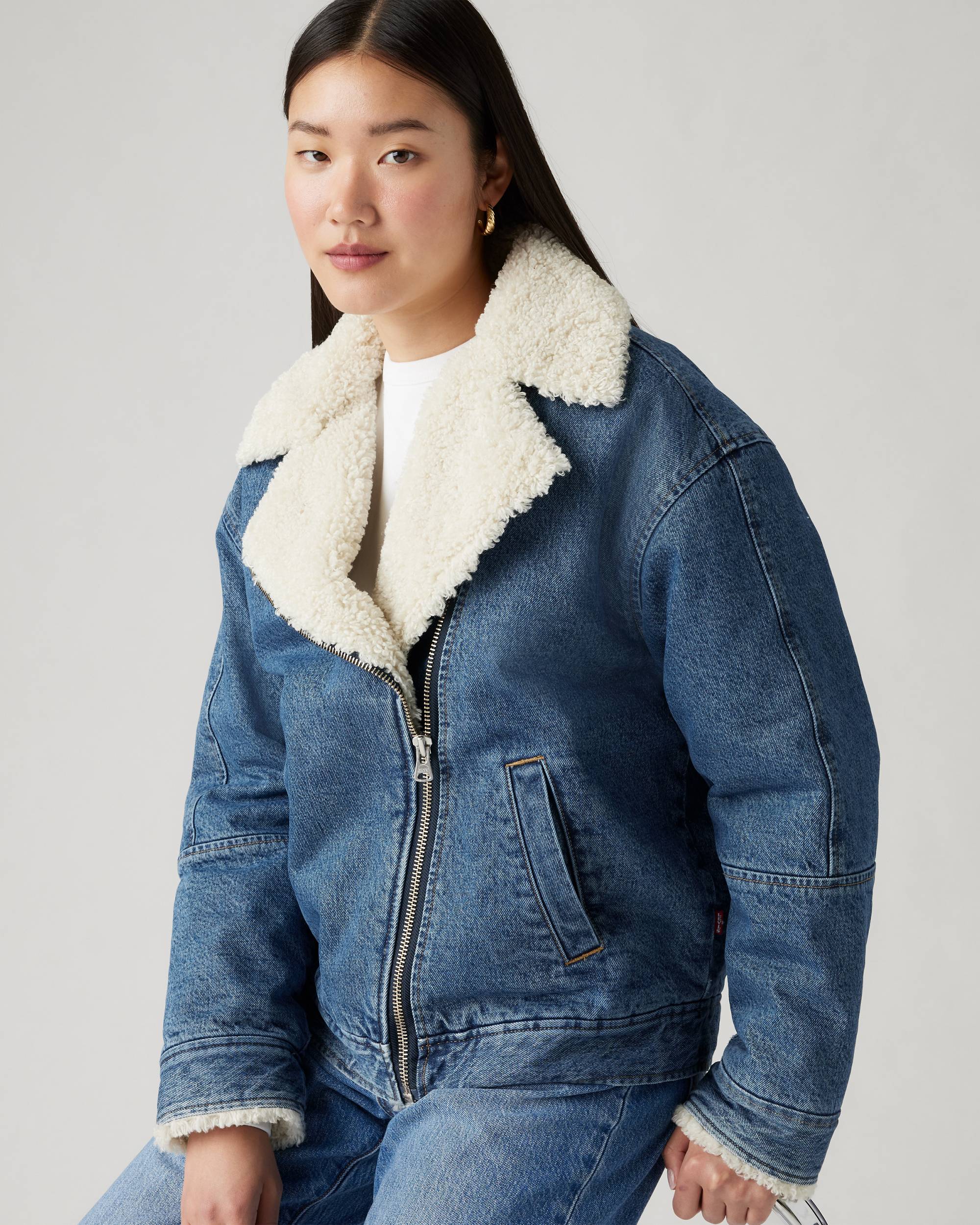 Levi’s SHERPA FLIGHT JACKET MED INDIG - Talla S